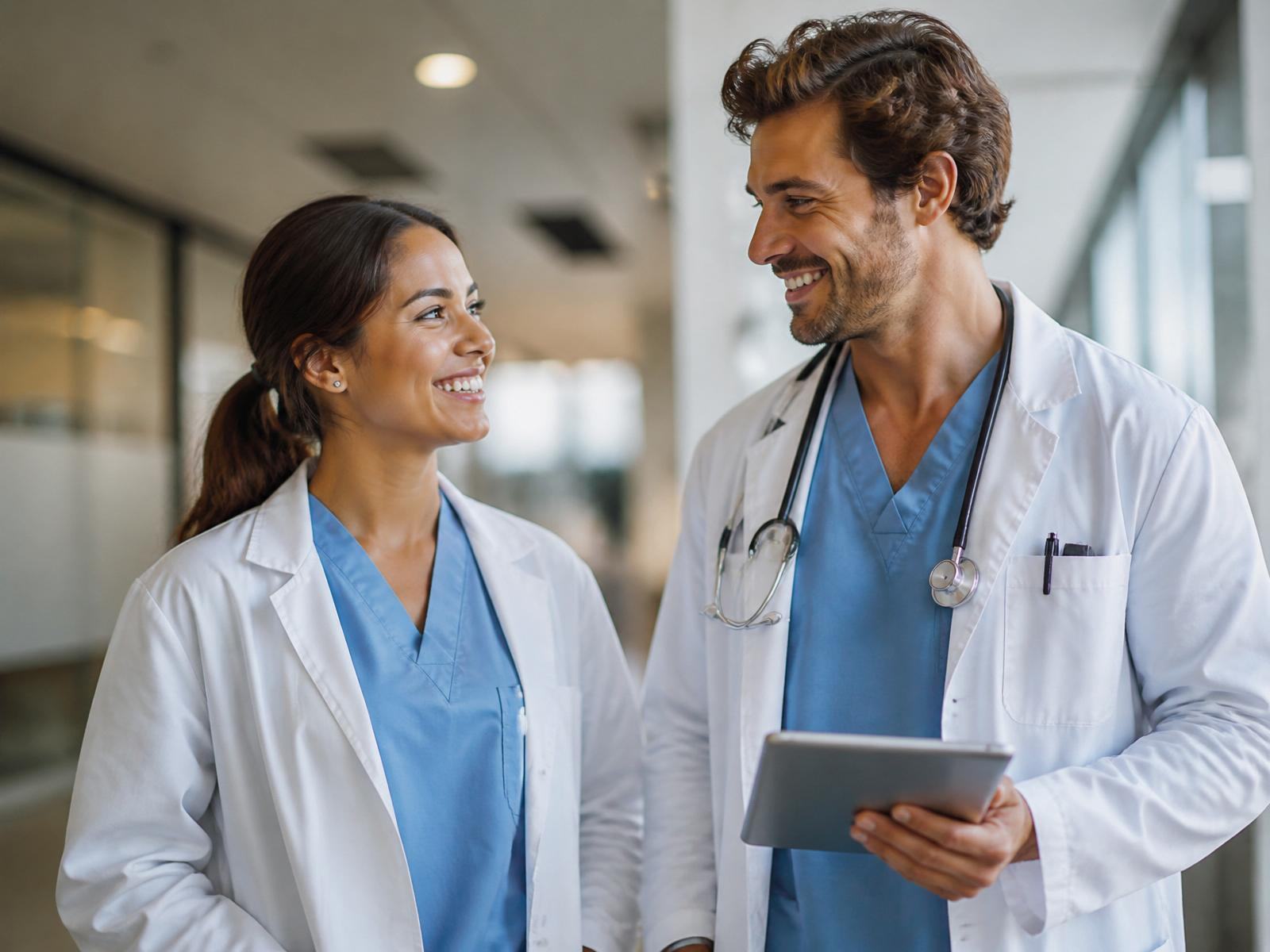 Médico hablando con un participante del estudio